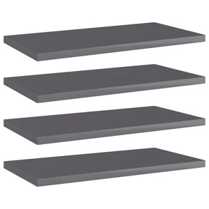 Regalbretter Hochglanz Grau 40x20 cm, 4er Set