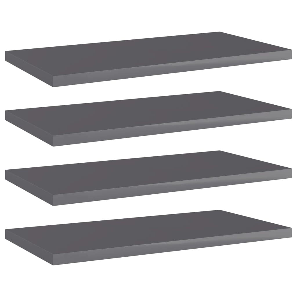 Regalbretter Hochglanz Grau 40x20 cm, 4er Set