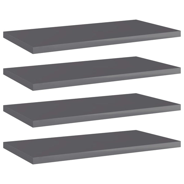 Regalbretter Hochglanz Grau 40x20 cm, 4er Set