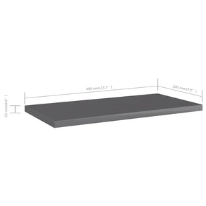 Regalbretter Hochglanz Grau 40x20 cm, 4er Set