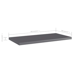 Regalbretter Hochglanz Grau 40x20 cm, 8er Set