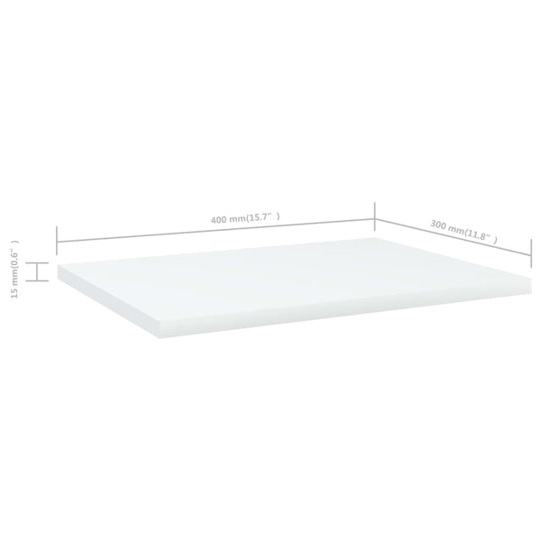 Bücherregal Bretter Weiß 40x30 cm, 4er Set