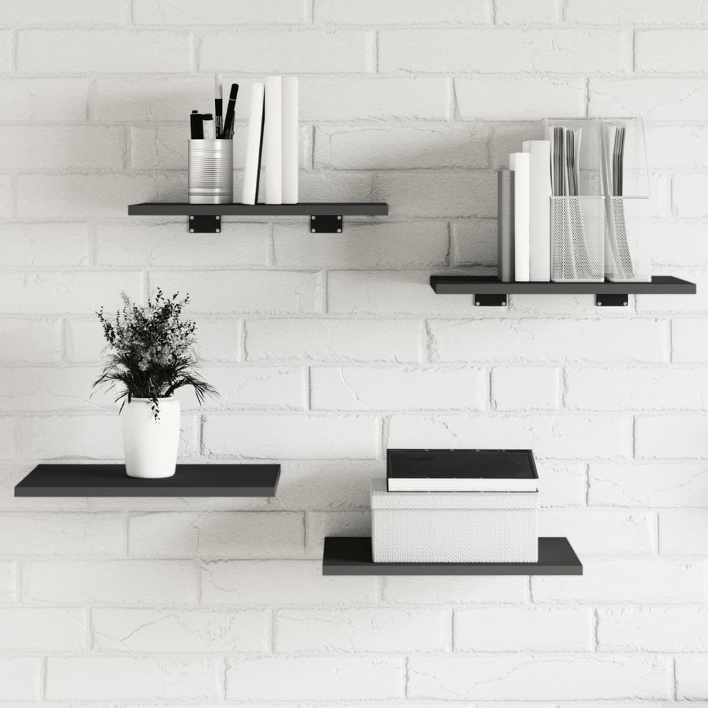 Bücherregal Bretter Grau 40x30 cm, 4er Set