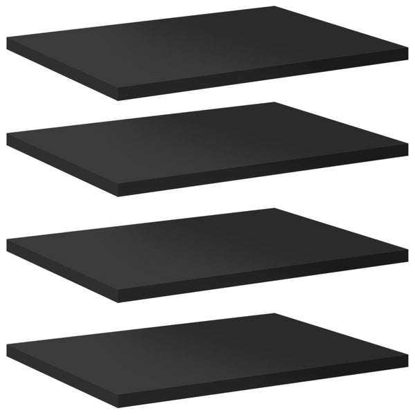 Bücherregal Bretter Schwarz Hochglanz 4er Set