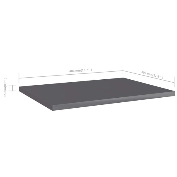 Bücherregal Bretter Hochglanz Grau 40x30