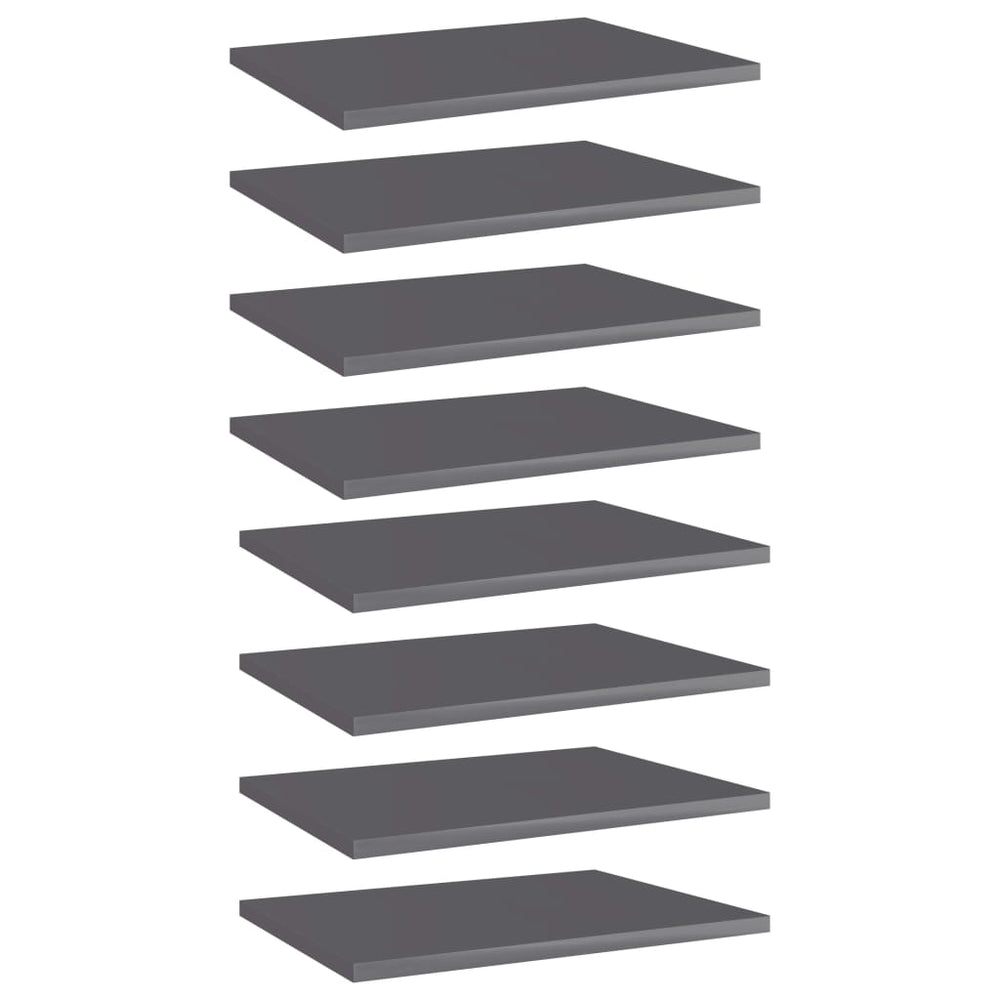 Bücherregal Bretter Hochglanz Grau 40x30 cm, 8er Set