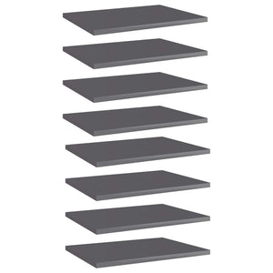 Bücherregal Bretter Hochglanz Grau 40x30 cm, 8er Set