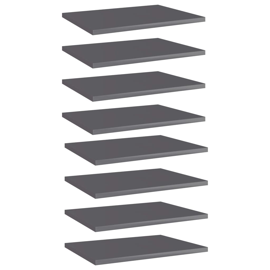 Bücherregal Bretter Hochglanz Grau 40x30 cm, 8er Set