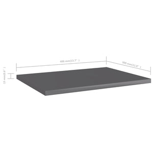 Bücherregal Bretter Hochglanz Grau 40x30 cm, 8er Set