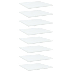 Bücherregal Bretter, 8er Set, Weiß, 40x40 cm