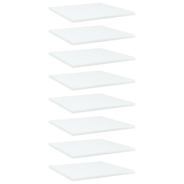 Bücherregal Bretter, 8er Set, Weiß, 40x40 cm