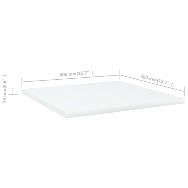 Bücherregal Bretter, 8er Set, Weiß, 40x40 cm