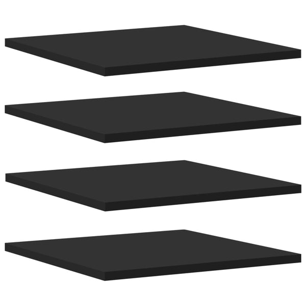 Bücherregal Bretter Schwarz 4er Set