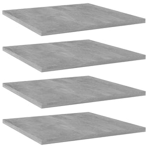 Bücherregal Bretter Betongrau 40x40cm, 4er-Set