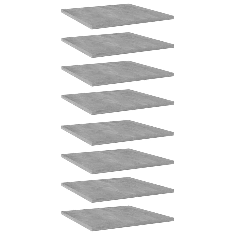 Betongraue Bücherregal-Bretter, 8er-Set