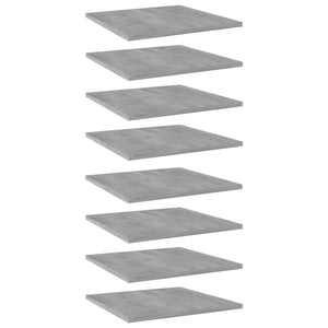 Betongraue Bücherregal-Bretter, 8er-Set