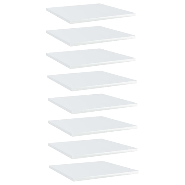 Bücherregal Bretter Hochglanz Weiß 40x40cm 8er Set