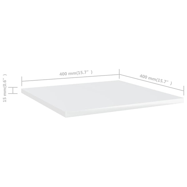Bücherregal Bretter Hochglanz Weiß 40x40cm 8er Set