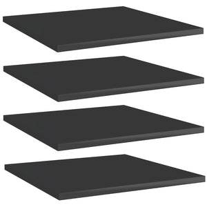Regalbretter Schwarz Hochglanz 40x40 cm, 4er-Set