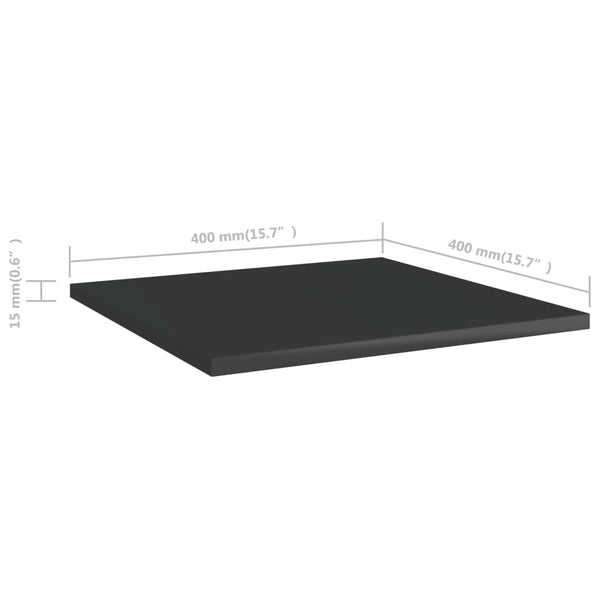 Regalbretter Schwarz Hochglanz 40x40 cm, 4er-Set