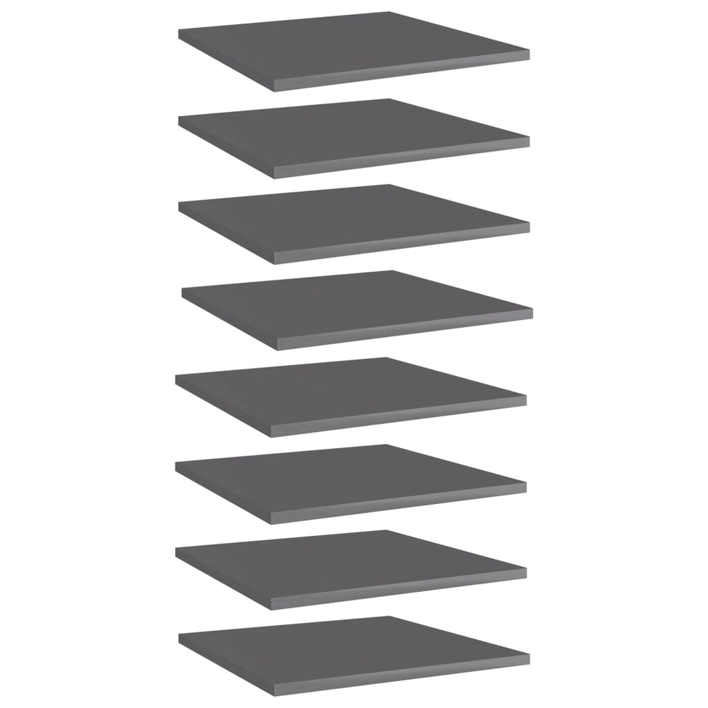 Bücherregal Bretter Hochglanz Grau 40x40cm, 8er Set