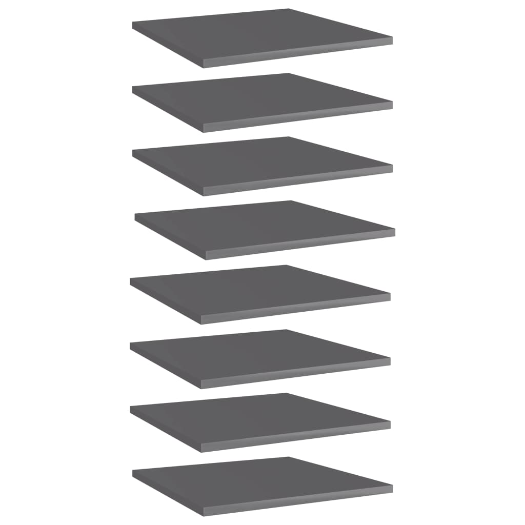 Bücherregal Bretter Hochglanz Grau 40x40cm, 8er Set