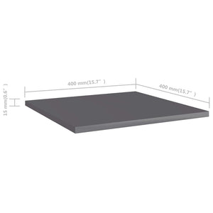Bücherregal Bretter Hochglanz Grau 40x40cm, 8er Set