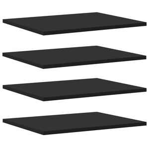Schwarze Bücherregal-Bretter, 4er-Set