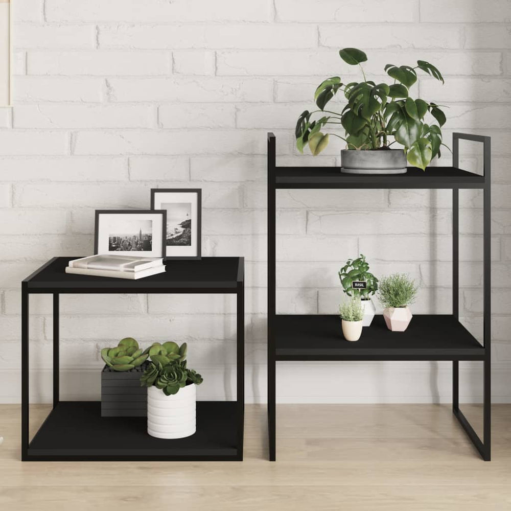 Schwarze Bücherregal-Bretter, 4er-Set