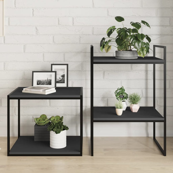 Graue Bücherregal-Bretter, 4er-Set