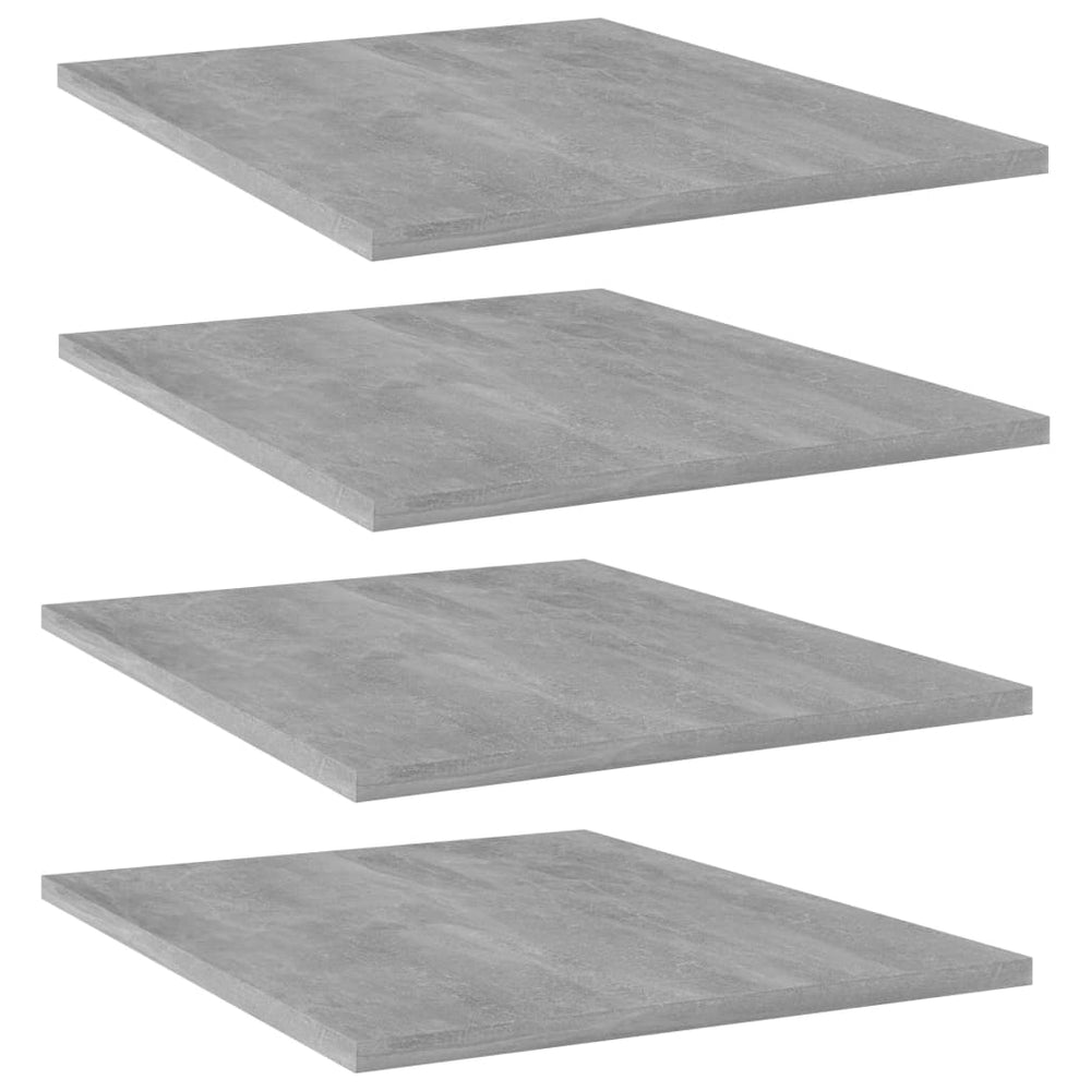Betongraue Bücherregal-Bretter, 4er-Set