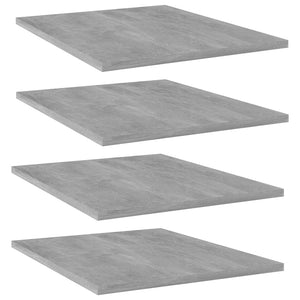 Betongraue Bücherregal-Bretter, 4er-Set