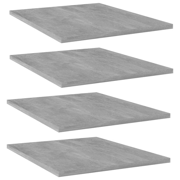 Betongraue Bücherregal-Bretter, 4er-Set