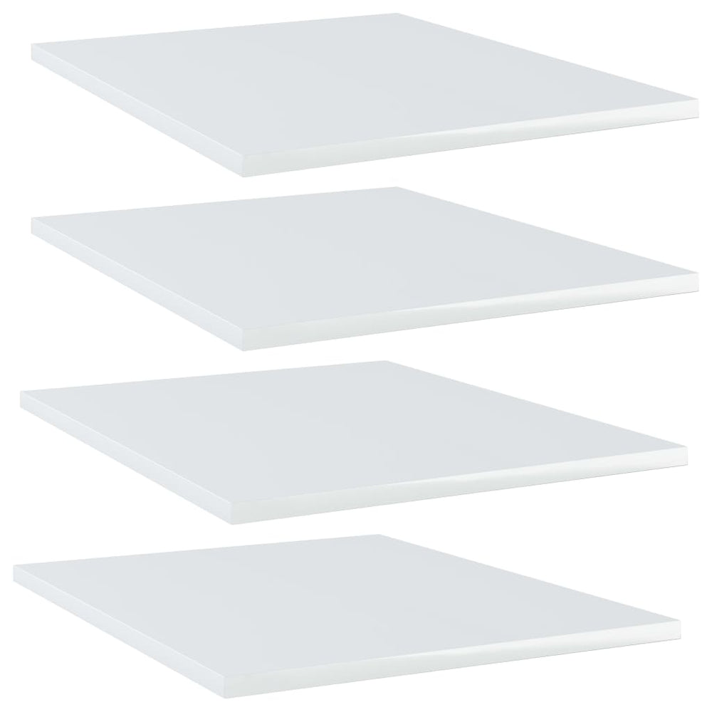 Hochglanz Bücherregal-Bretter, Weiß, 4er-Set