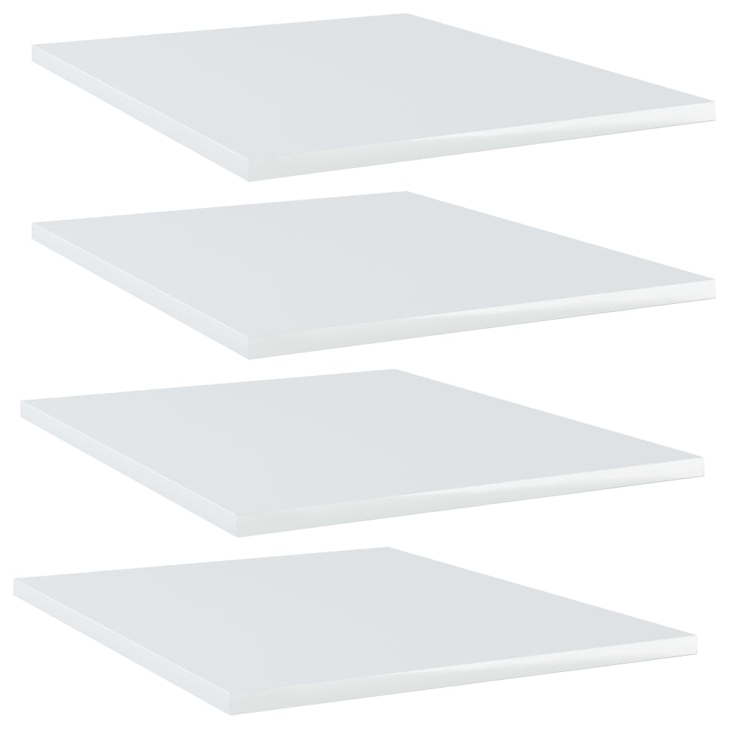 Hochglanz Bücherregal-Bretter, Weiß, 4er-Set