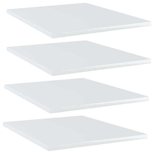 Hochglanz Bücherregal-Bretter, Weiß, 4er-Set