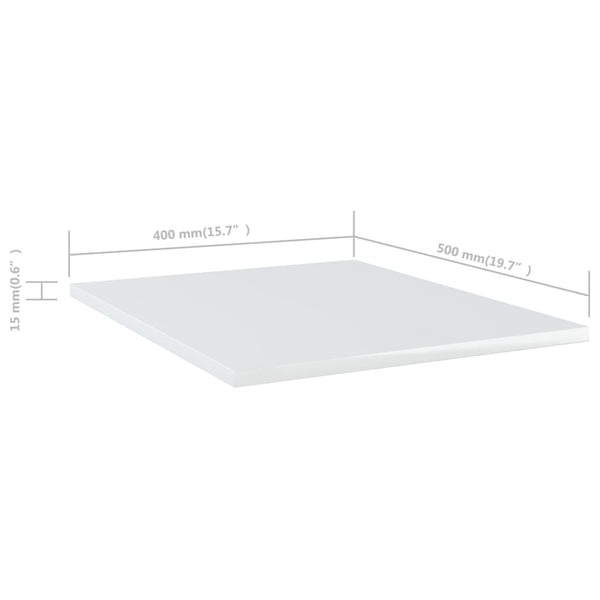 Hochglanz Bücherregal-Bretter, Weiß, 4er-Set