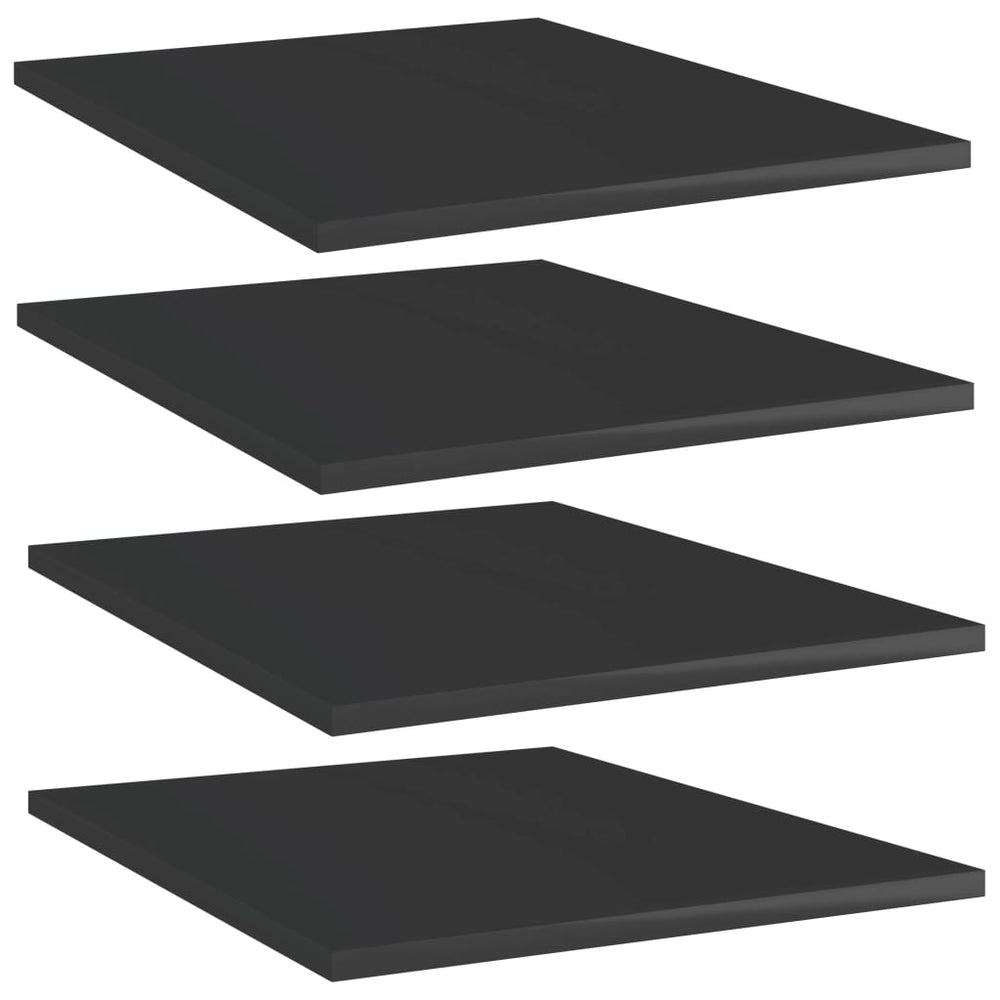 Regalbretter Hochglanz Schwarz 40x50 cm, 4er Set
