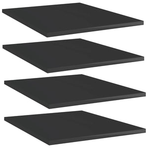 Regalbretter Hochglanz Schwarz 40x50 cm, 4er Set