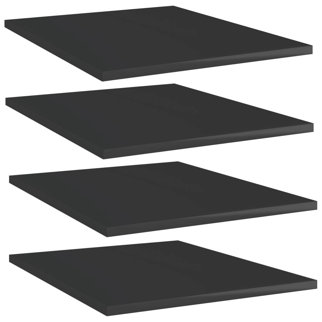 Regalbretter Hochglanz Schwarz 40x50 cm, 4er Set
