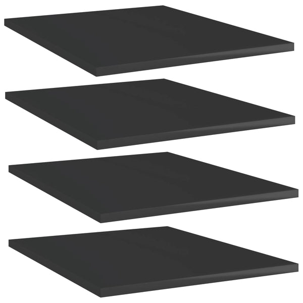 Regalbretter Hochglanz Schwarz 40x50 cm, 4er Set