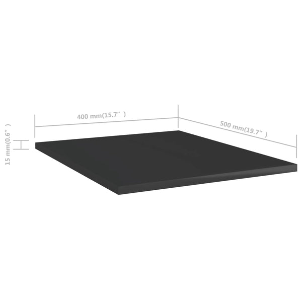Regalbretter Hochglanz Schwarz 40x50 cm, 4er Set