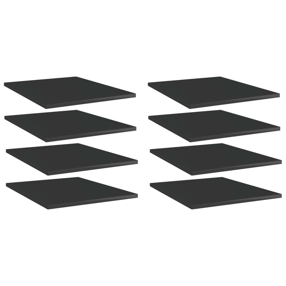 Hochglanz Bücherregal-Bretter, 8er Set, Schwarz