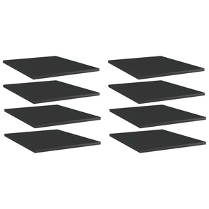 Hochglanz Bücherregal-Bretter, 8er Set, Schwarz