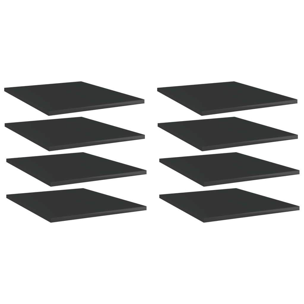Hochglanz Bücherregal-Bretter, 8er Set, Schwarz