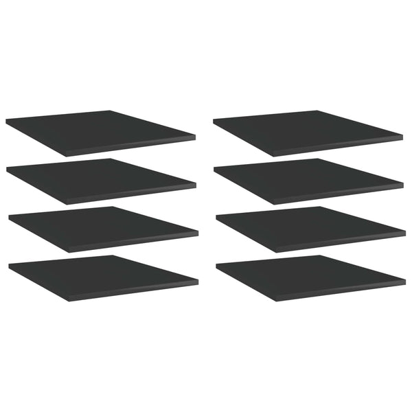 Hochglanz Bücherregal-Bretter, 8er Set, Schwarz