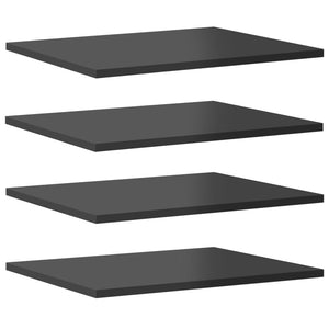 Bücherregal Bretter Grau Hochglanz 4er-Set
