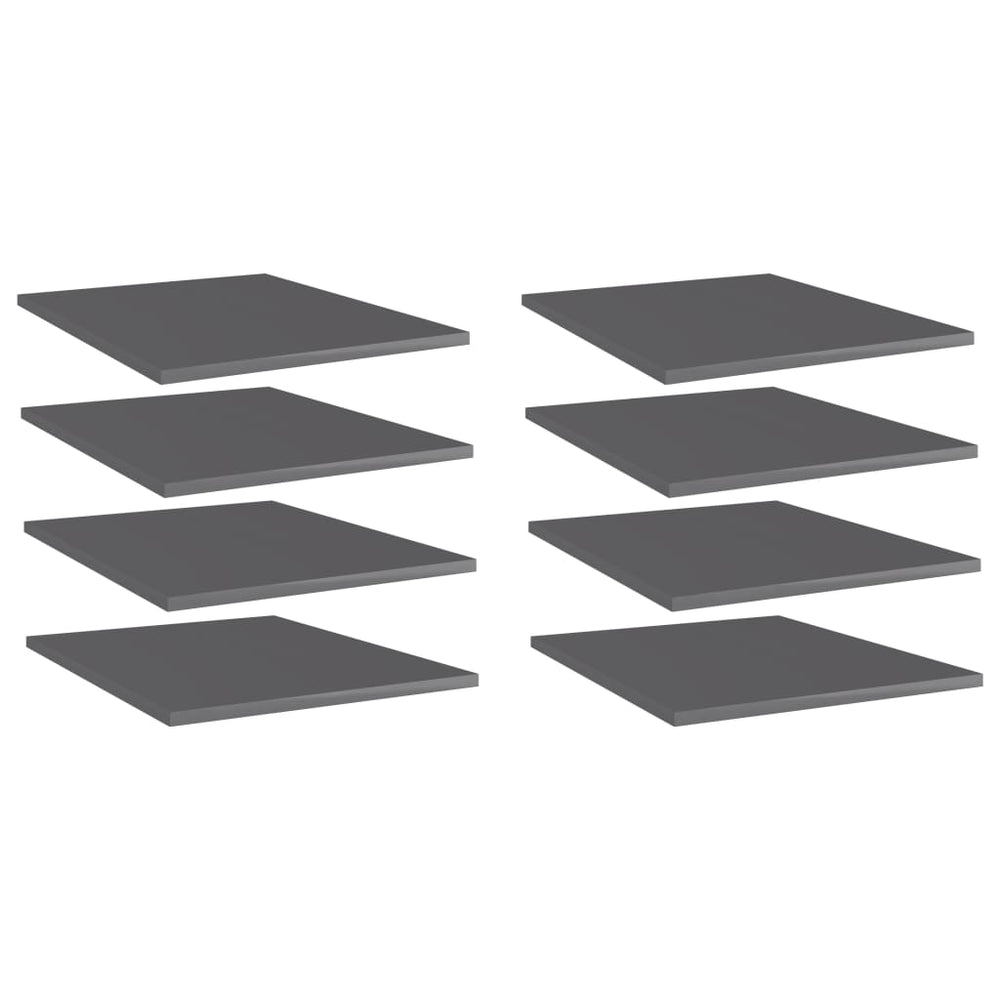 Bücherregal Bretter Grau Hochglanz 40x50cm, 8er Set
