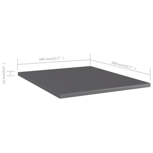 Bücherregal Bretter Grau Hochglanz 40x50cm, 8er Set