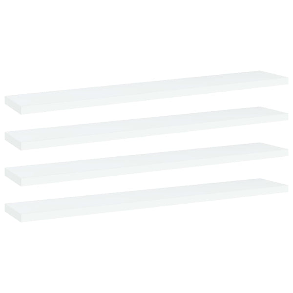 Bücherregal Bretter Weiß 60x10 cm, 4er-Set